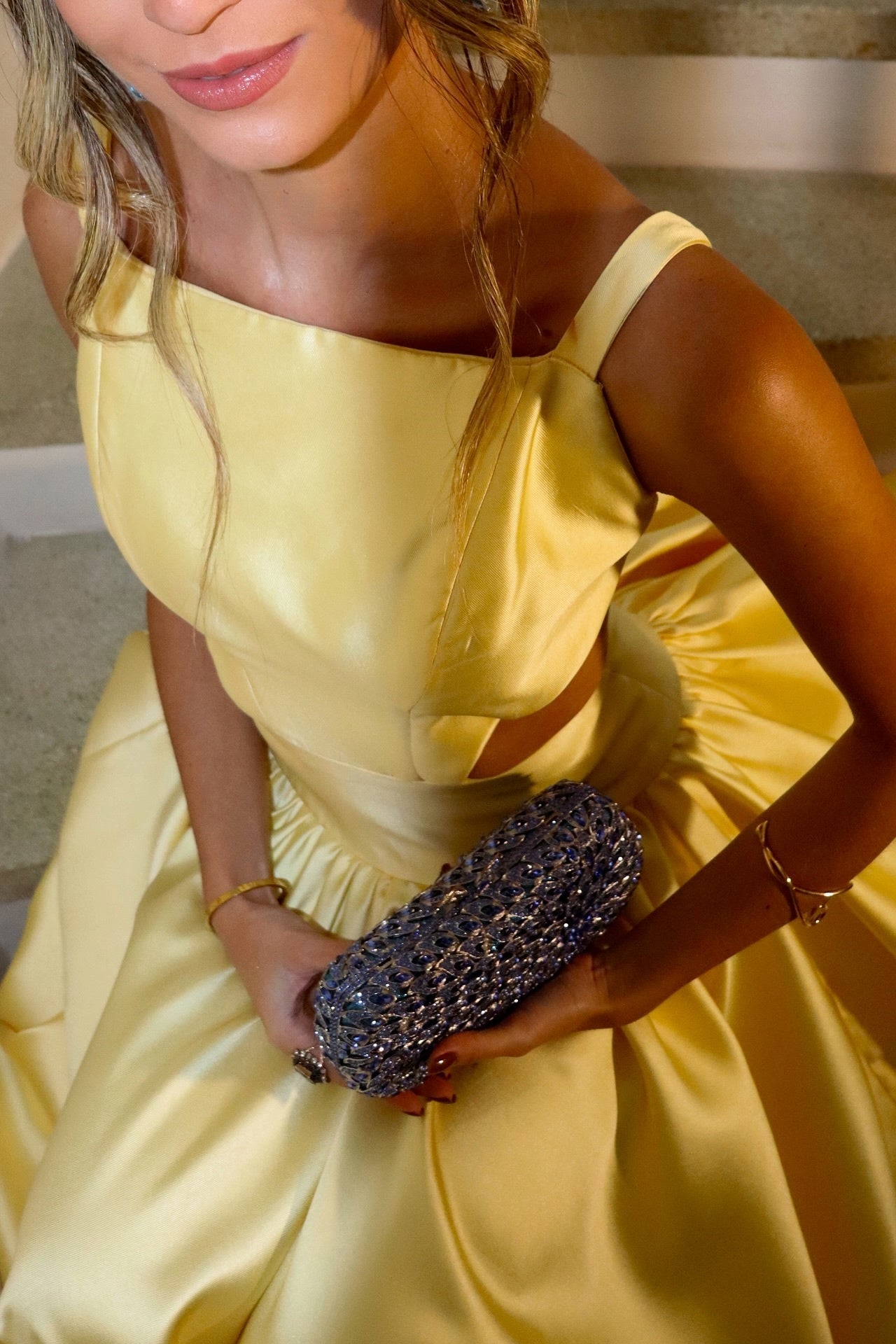 Bateau-Neck Straps Sleeveless Floor-Length Pleated Satin Simple A-line Prom Dress