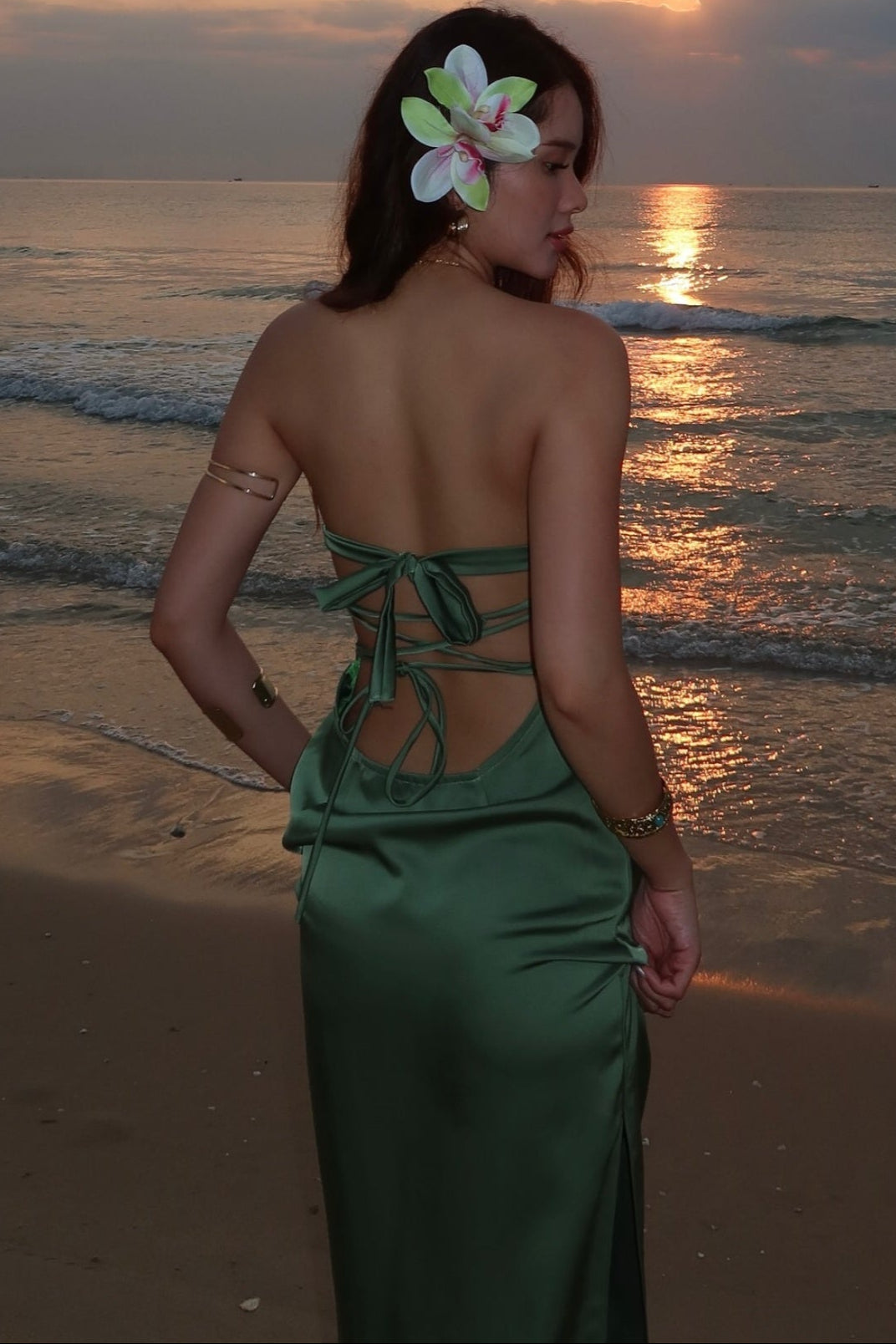Off-Shoulder Sleeveless Satin Floor-Length Simple Mermaid Prom Dress