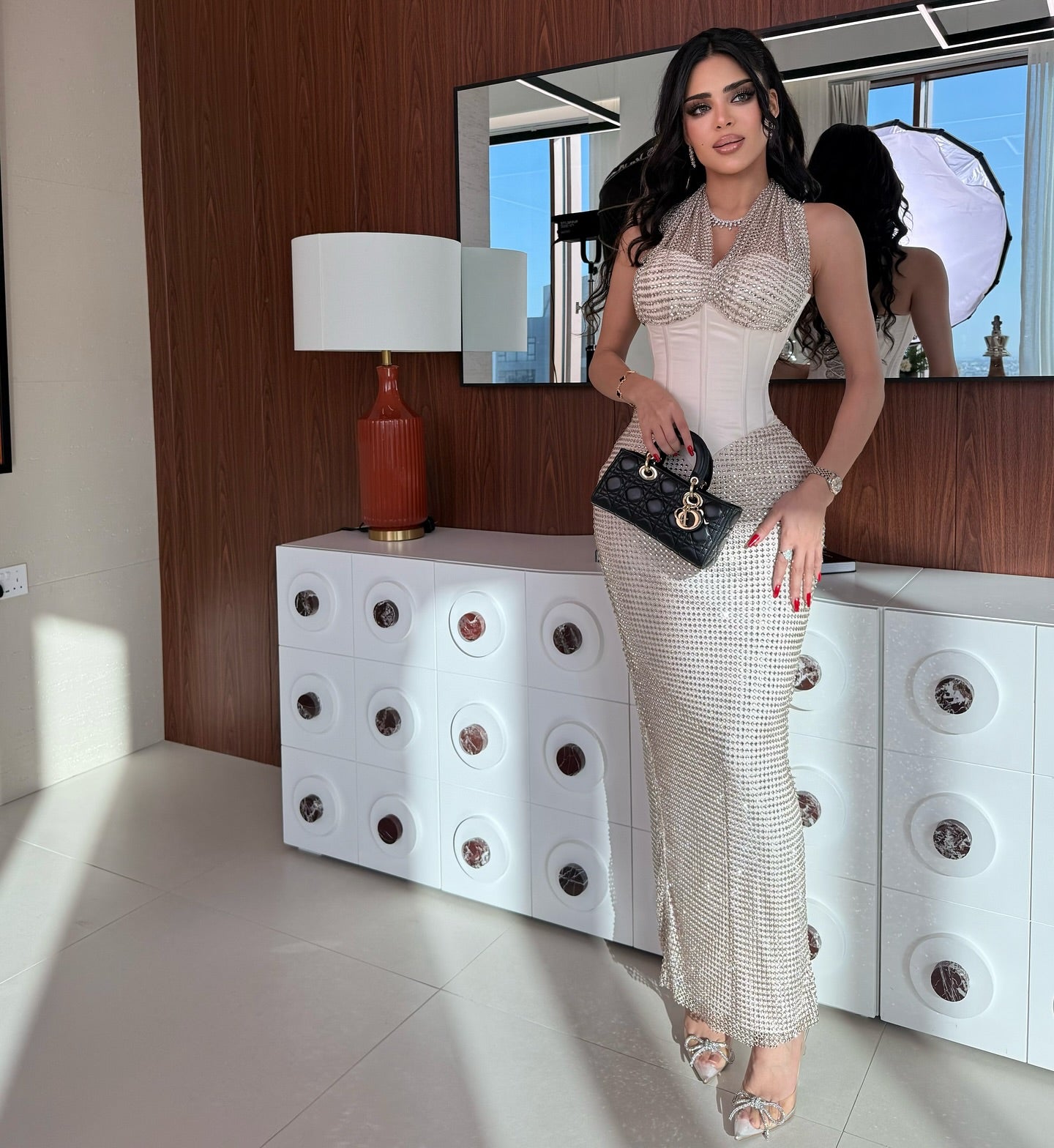 Halter Sleeveless Sequins Sparkle Mermaid Ankle-Length Prom Dress