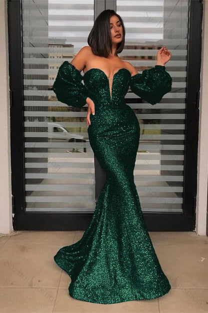 Strapless Sweetheart Sequined Evening Formal Dress