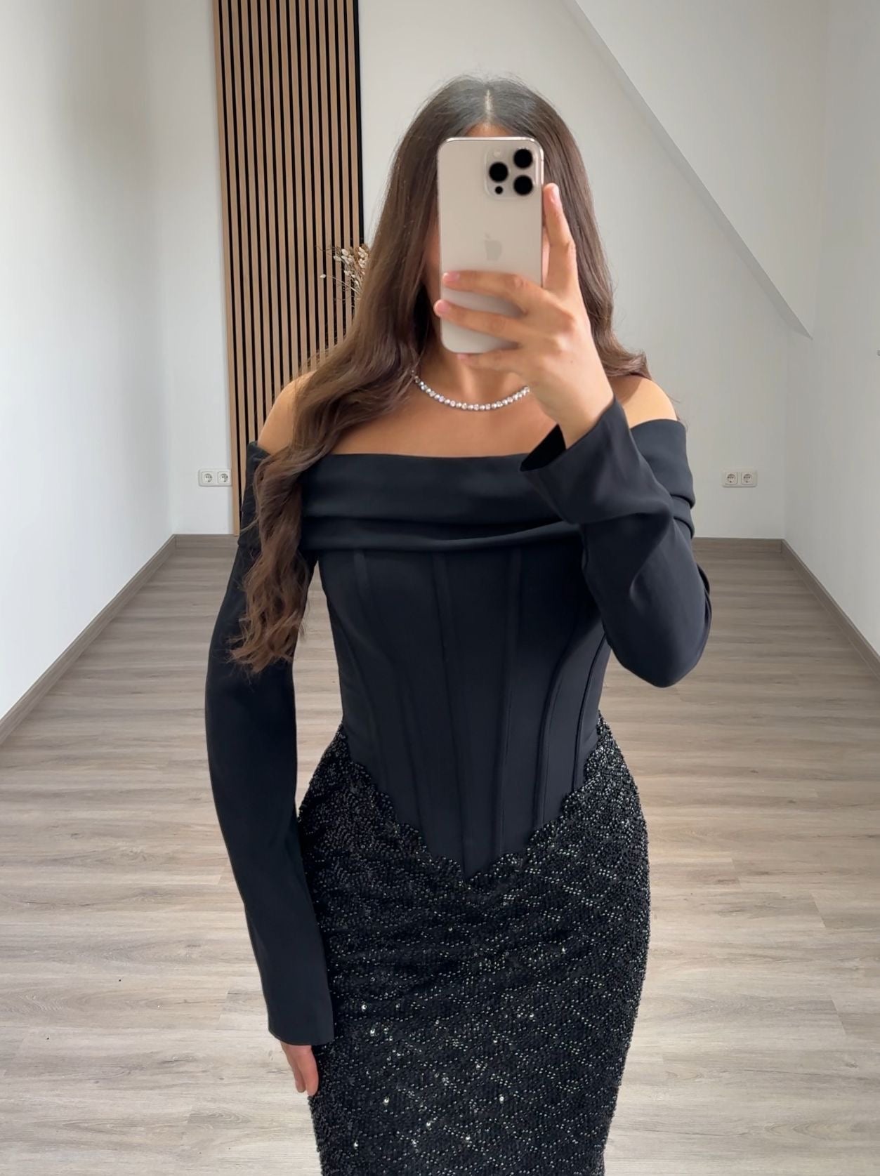 A-Line Scoop Cape Floor-Length Satin Evening Dress