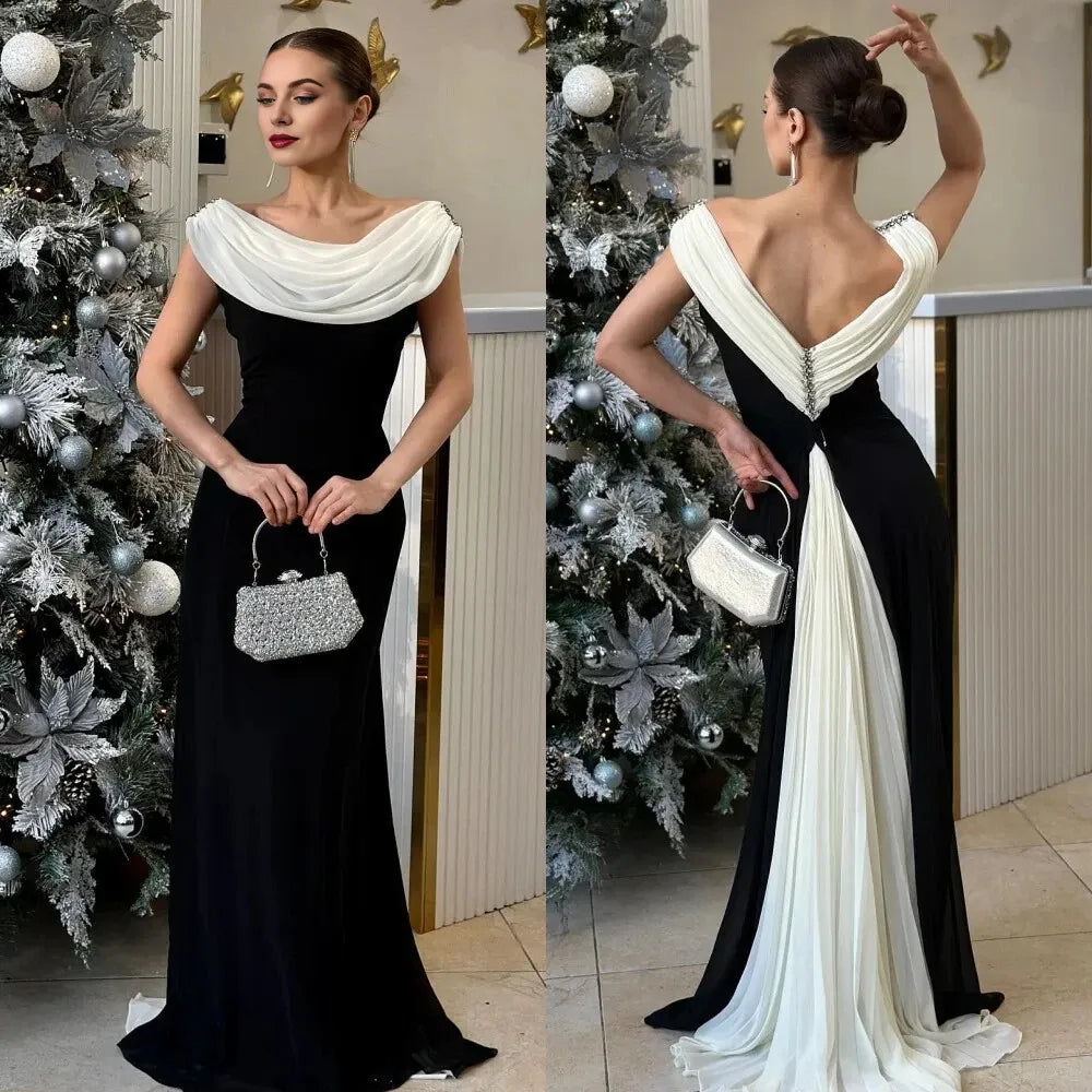Elegant Black and White Evening Dresses