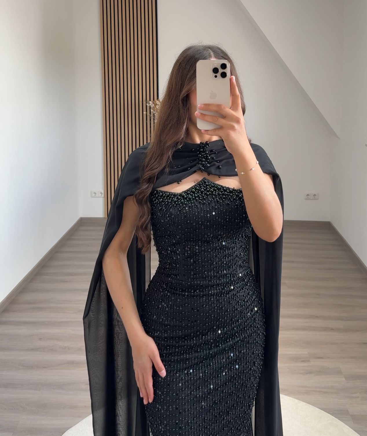 Strapless Sleeveless Slit Sequins Evening Dress