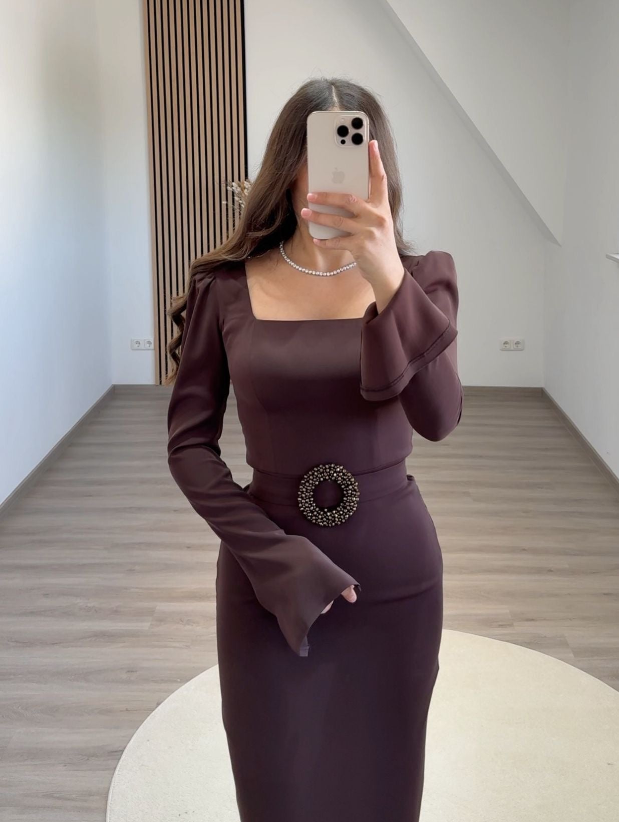 Elegant Long Sleeves Scoop Backless Evening Dress