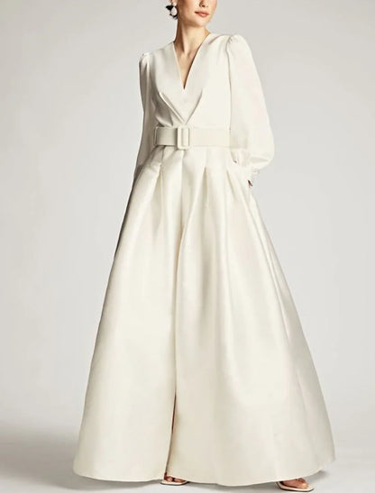 Weitese A-Line Evening Gown High Split Wedding Guest Dress