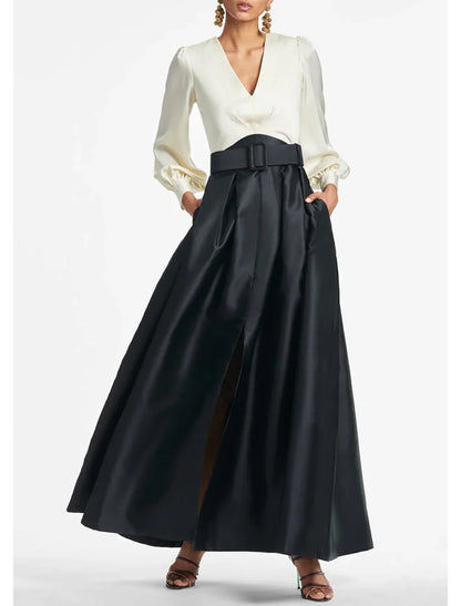 Weitese A-Line Evening Gown High Split Wedding Guest Dress