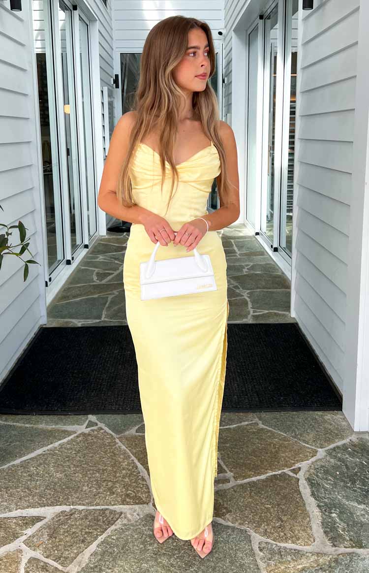 Honey Yellow Maxi Prom Dress