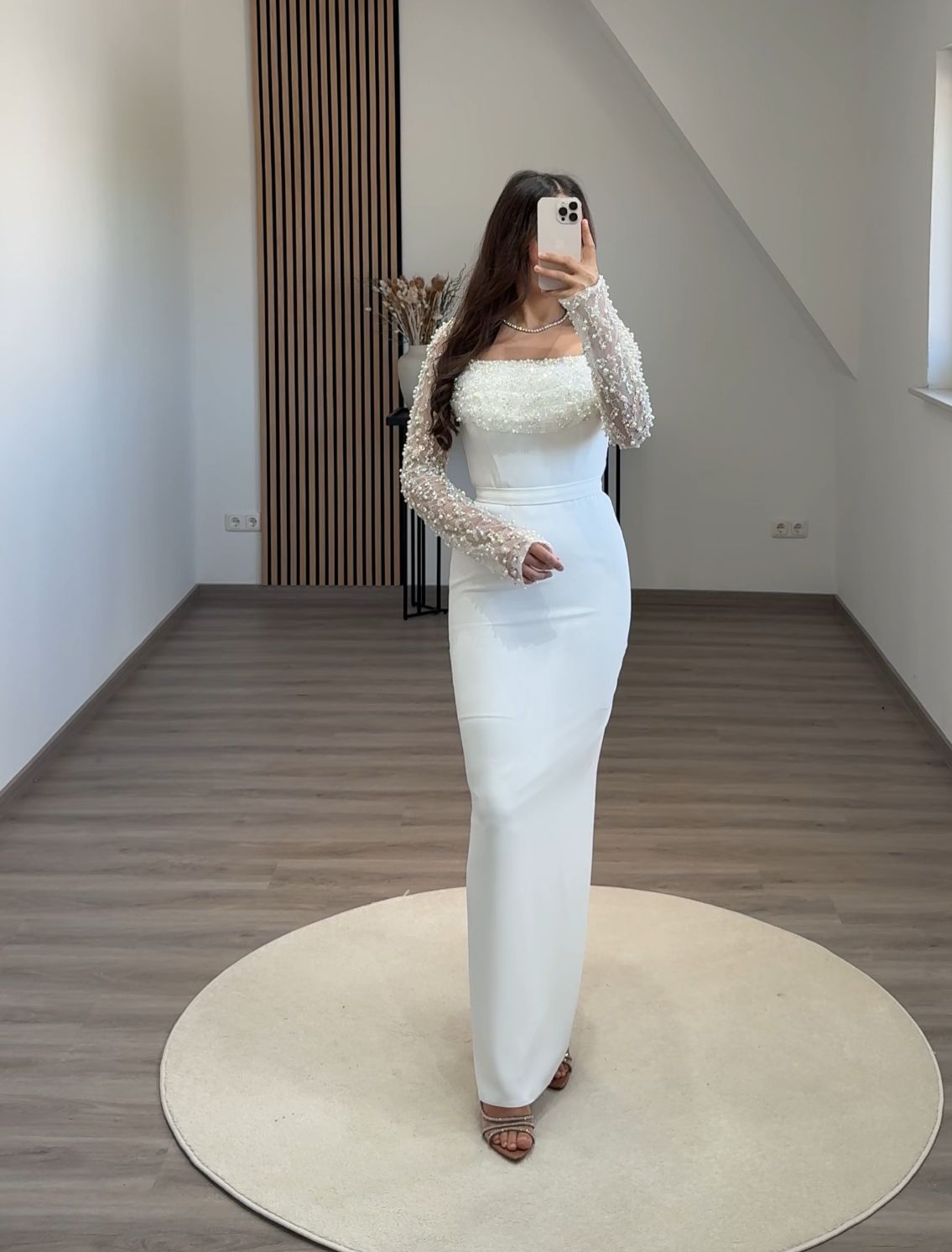 Elegant Long Sleeves Square A-Line Evening Dress