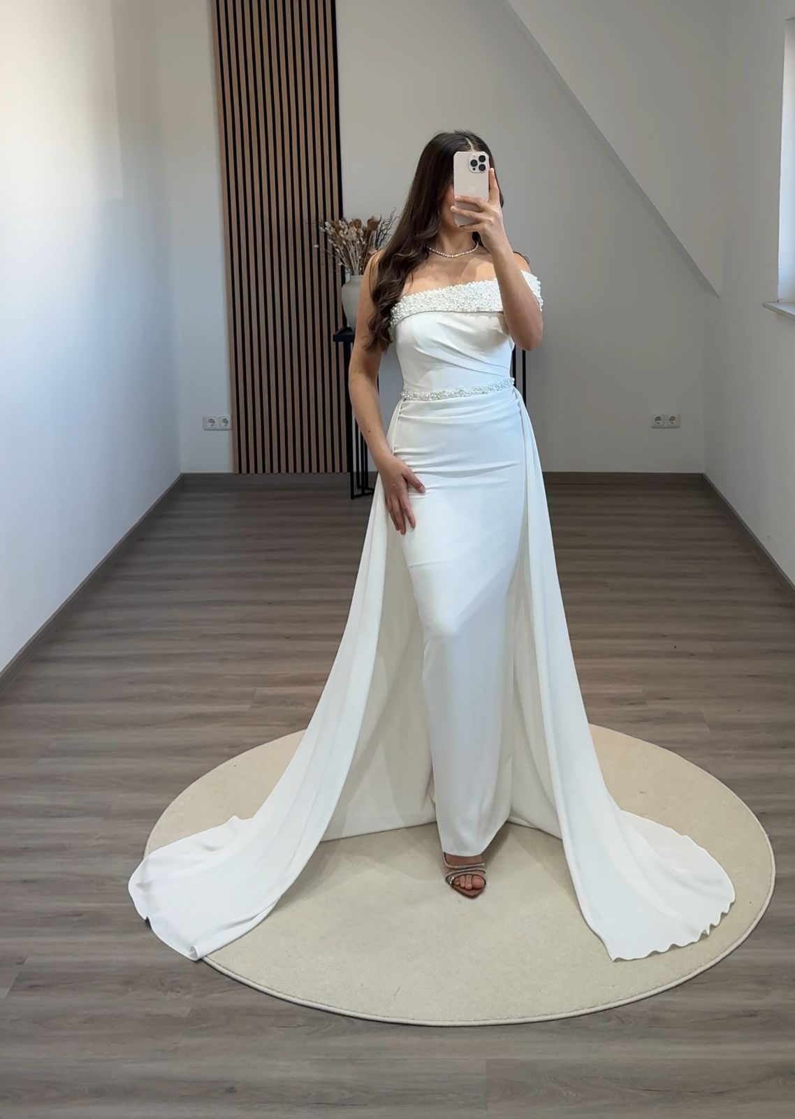 Long Sleeves Off-Shoulder Ruched Evening Dress