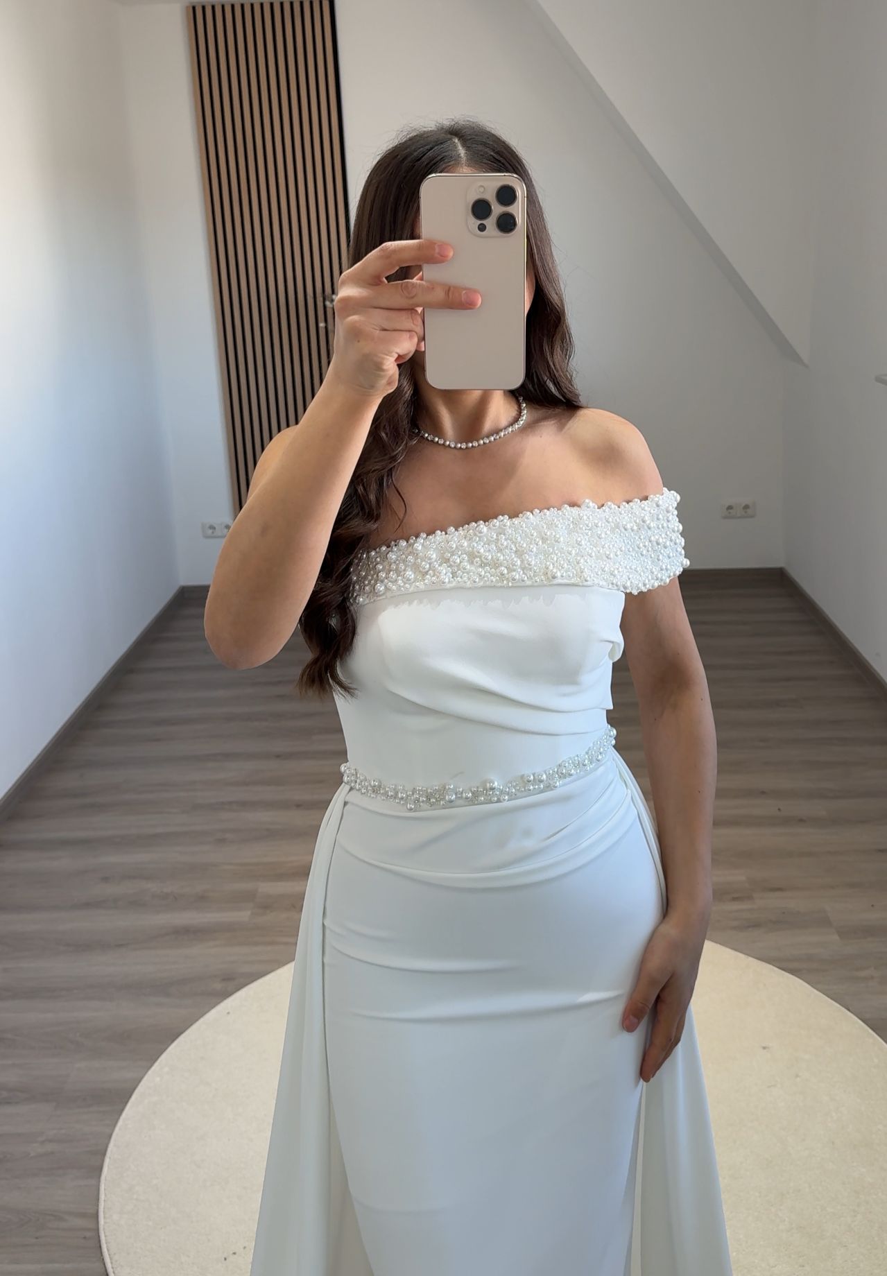 Long Sleeves Off-Shoulder Ruched Evening Dress