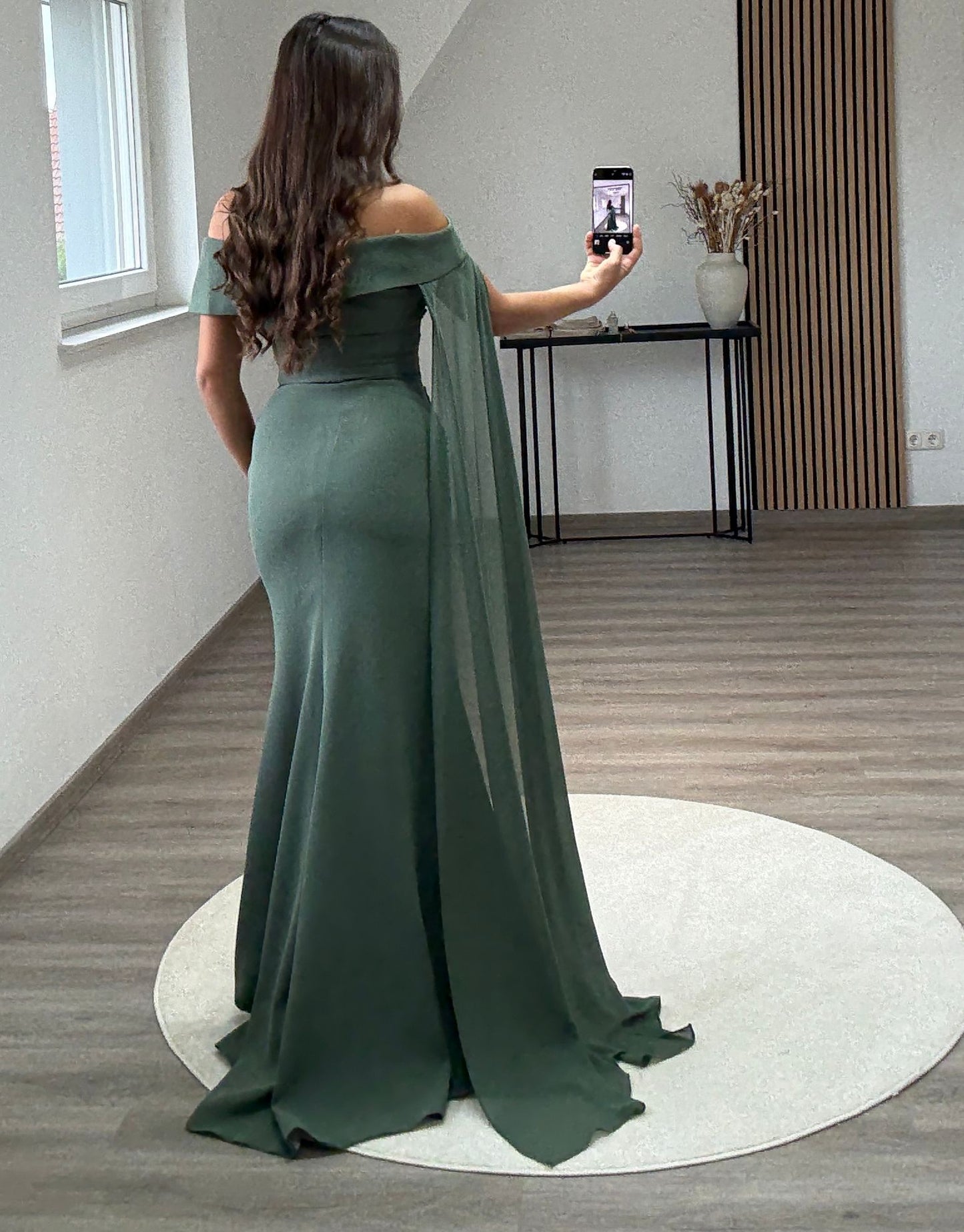 A-Line Strapless Sleeveless Beads Evening Dress