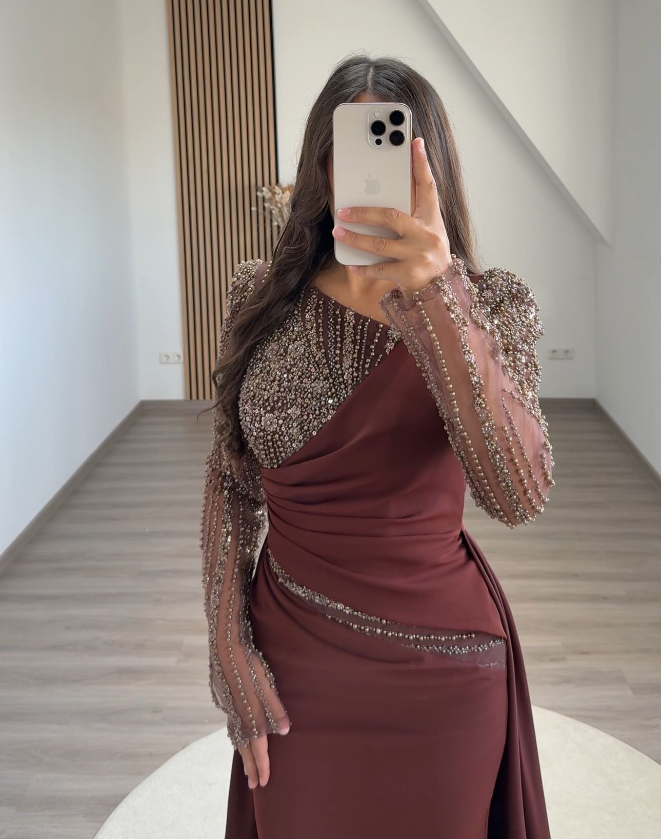 Cap Sleeves Off-Shoulder Sequins Evening Dress