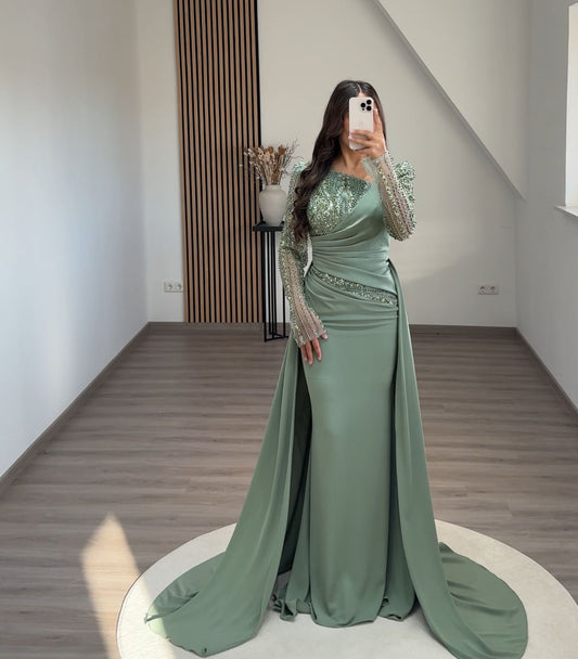 Mermaid Off-Shoulder Prom Dress with Train Formal Party Dress