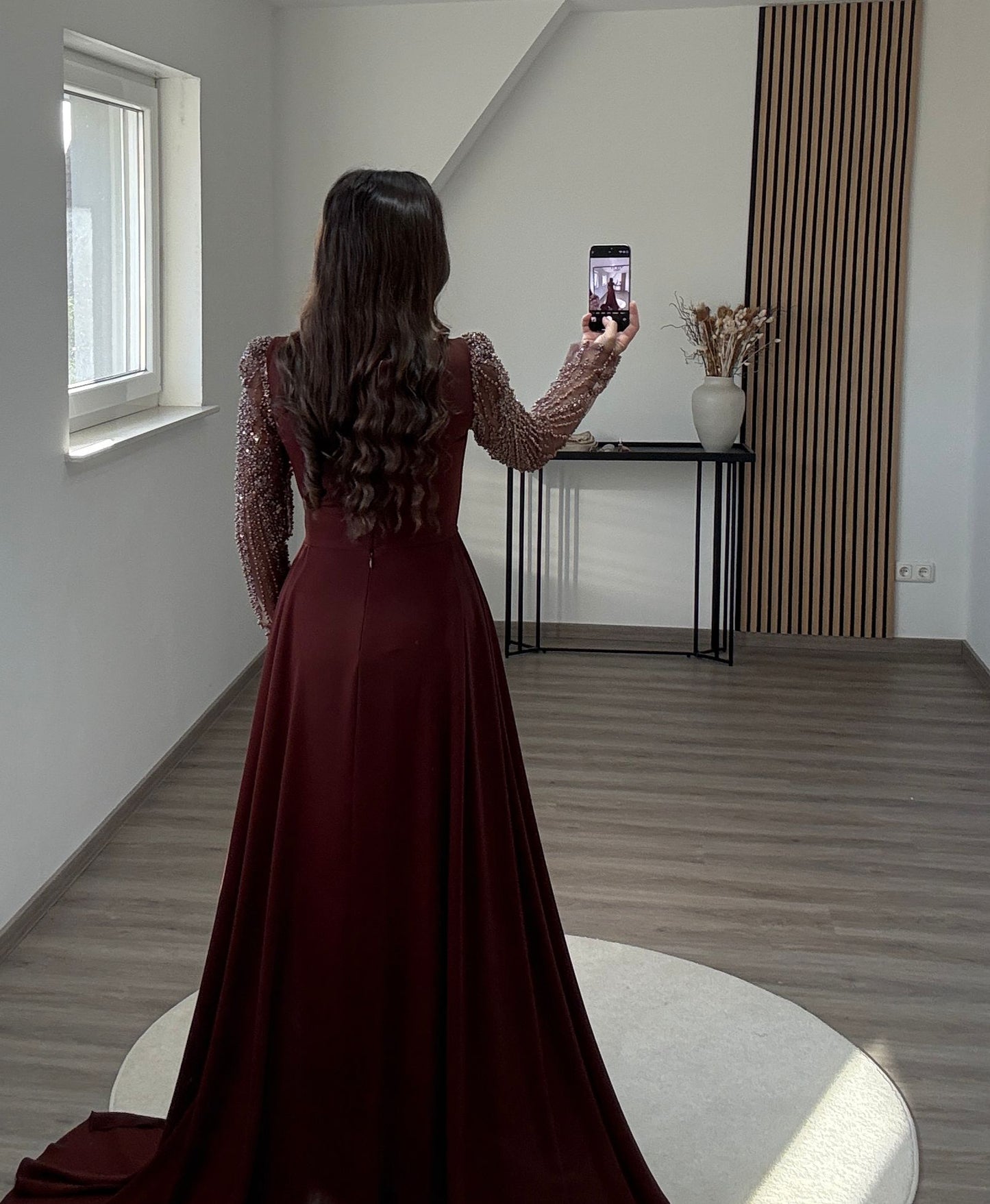 Cap Sleeves Off-Shoulder Sequins Evening Dress