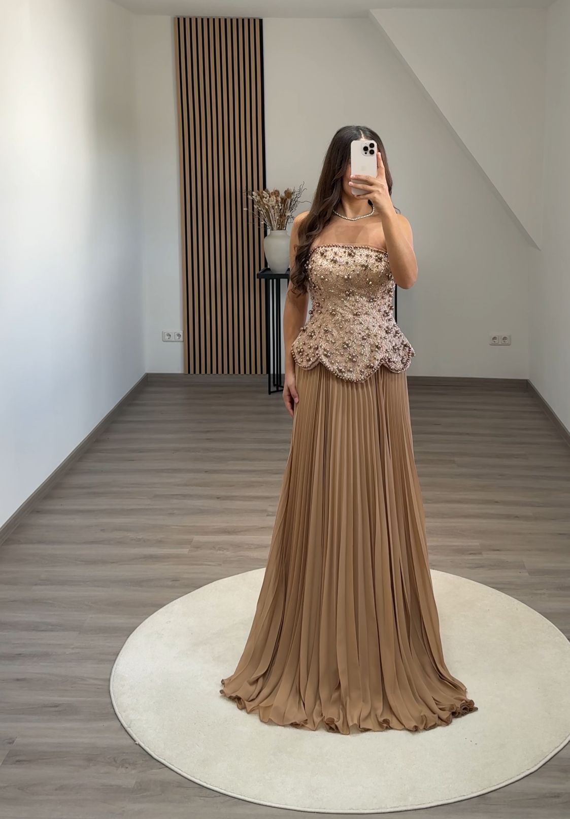 A-Line Off-Shoulder Long Sleeves Appliques Evening Dress