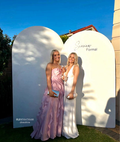 Light Yellow Tube Top Ruffles Column Prom Dress