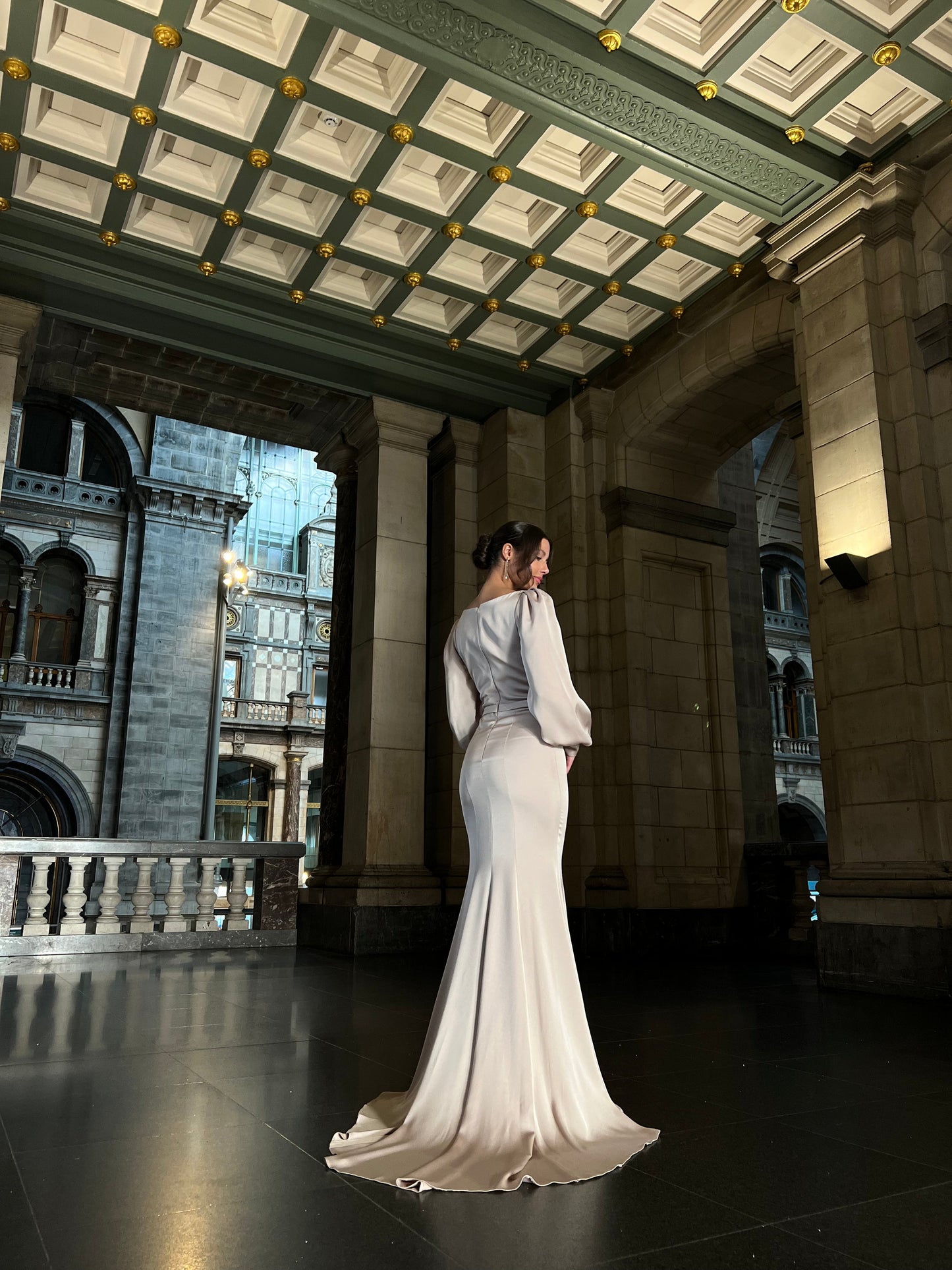 Bateau Neck Long Sleeves Mermaid Evening Dress