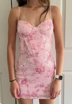 Floral Corset Mini Dress with Spaghetti Straps