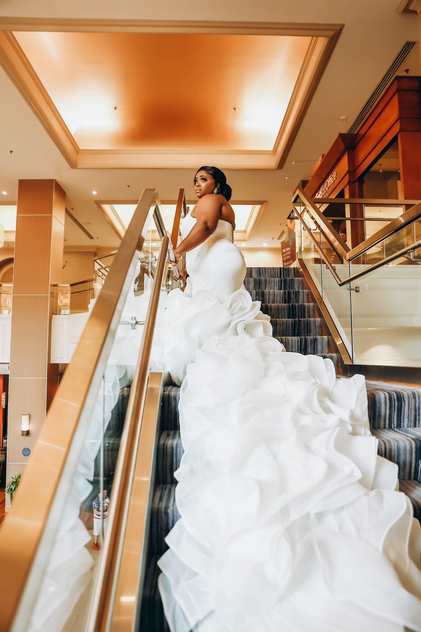 Plus Size Wedding Dress Ivory Ruffled Strapless Mermaid Bridal Gown