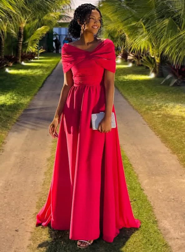 Off The Shoulder A Line Prom Gown Princess Party Dress