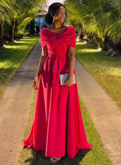 Off The Shoulder A Line Prom Gown Princess Party Dress