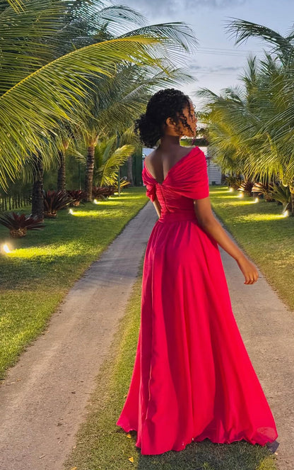 Off The Shoulder A Line Prom Gown Princess Party Dress