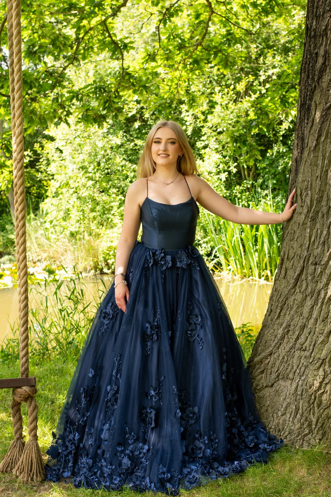 Lace Lilac Corset Prom Dress with Slit