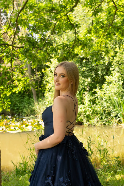 Lace Lilac Corset Prom Dress with Slit