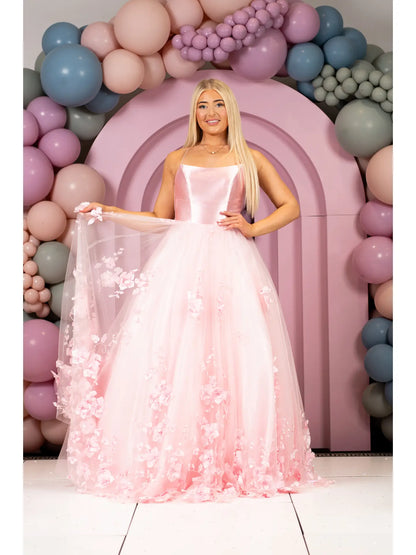 Lace Lilac Corset Prom Dress with Slit