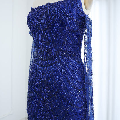 Luxury Dubai Mermaid Green Evening Dresses with Gloves SS606