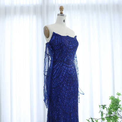 Luxury Dubai Mermaid Green Evening Dresses with Gloves SS606