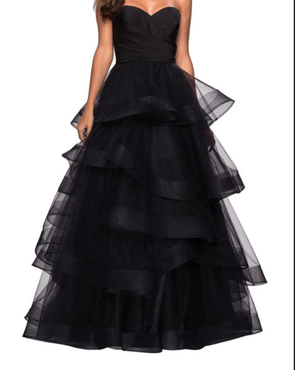 A-Line Sweetheart Ruffles Ball Gown Prom Dress