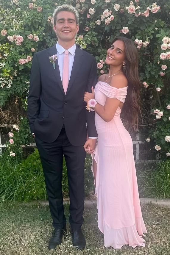 Pink Off-Shoulder Ruffles Chiffon Pleats Long Prom Dress