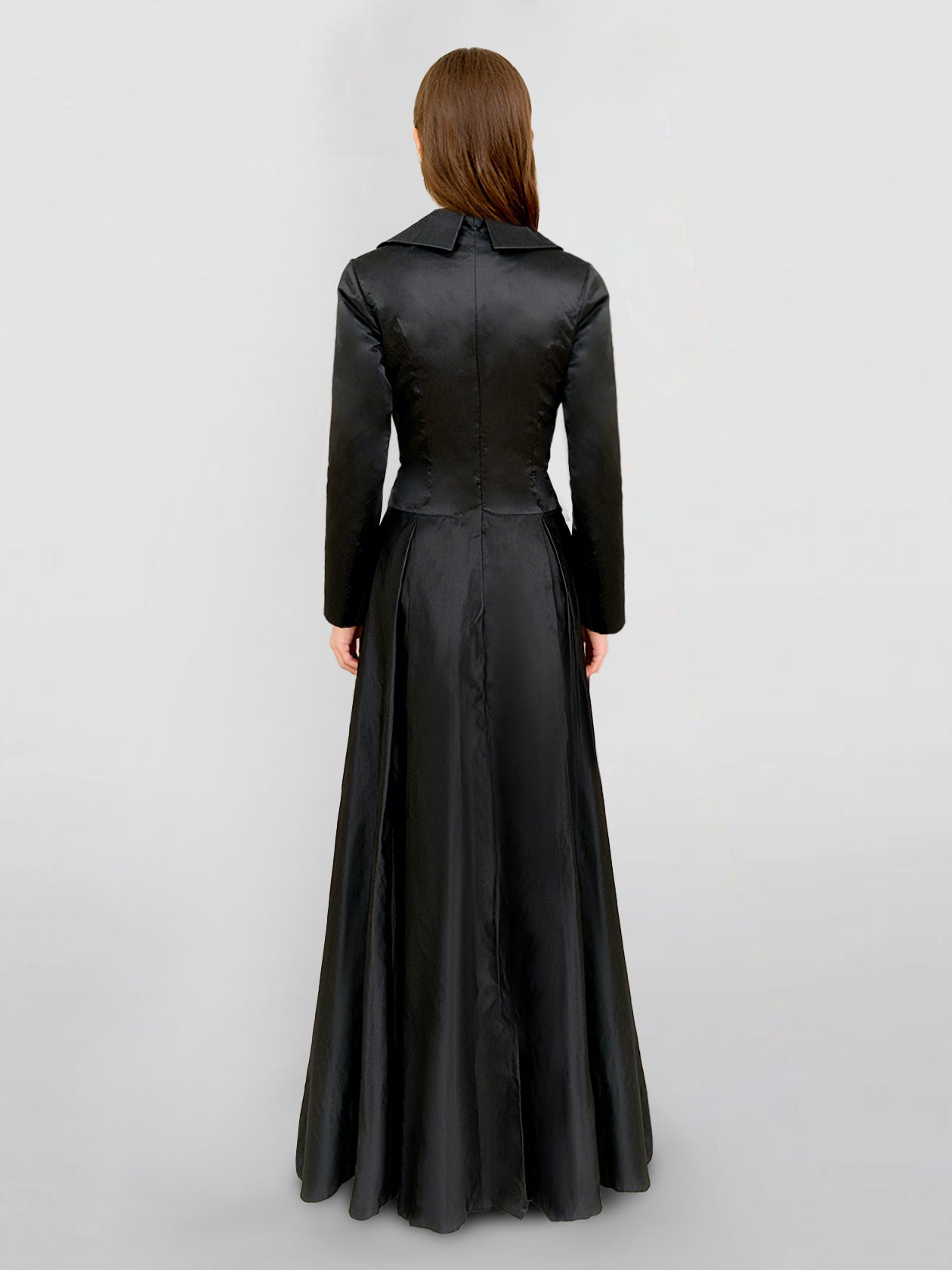A-Line Long Sleeves V-Neck Floor-length Evening Dresses