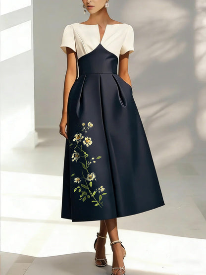 A-Line V-Neck Satin Mother of the Bride Dresses