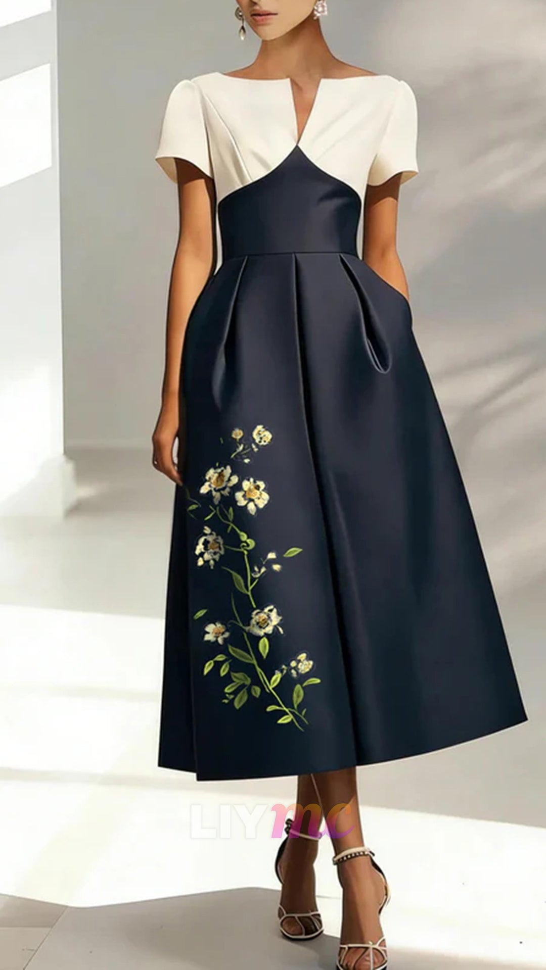 A-Line V-Neck Satin Mother of the Bride Dresses