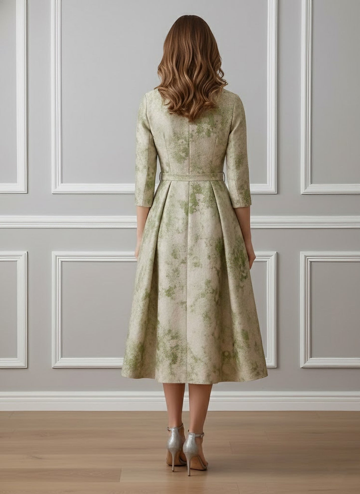 A-Line V-Neck Satin Mother of the Bride Dress