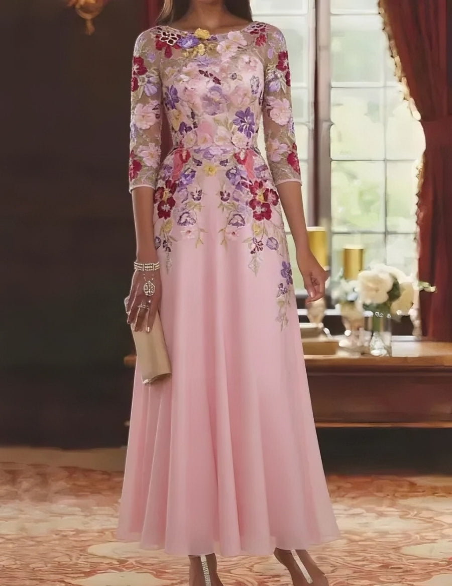 A-Line/Princess Scoop Chiffon Mother of the Bride Dress