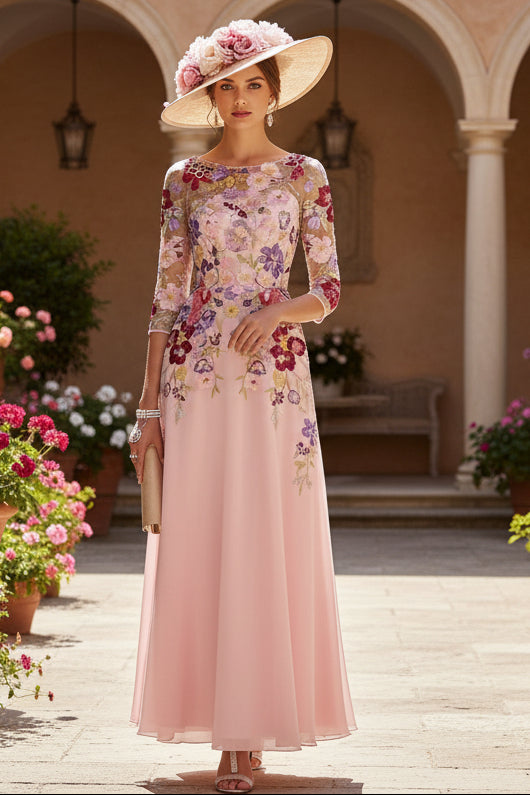 A-Line/Princess Scoop Chiffon Mother of the Bride Dress