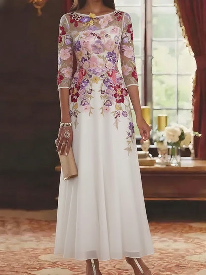 A-Line/Princess Scoop Chiffon Mother of the Bride Dress