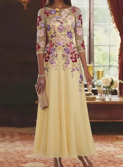 A-Line/Princess Scoop Chiffon Mother of the Bride Dress