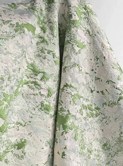 Scoop Jacquard Mother of the Bride Dresses Ankle-Length Short Sleeves Pleats