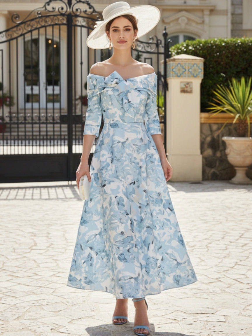 Off-the-Shoulder Mother of the Bride Dress