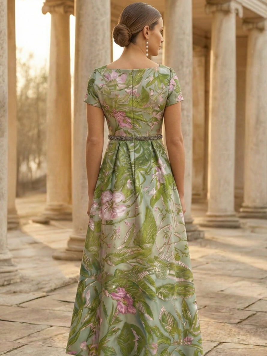 Square Collar Satin Mother of the Bride Dresses