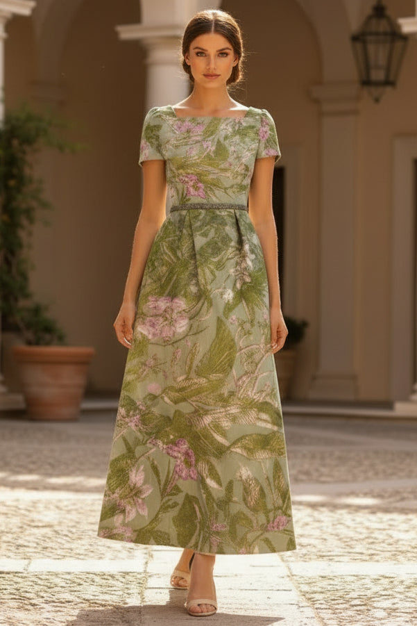 Square Collar Satin Mother of the Bride Dresses