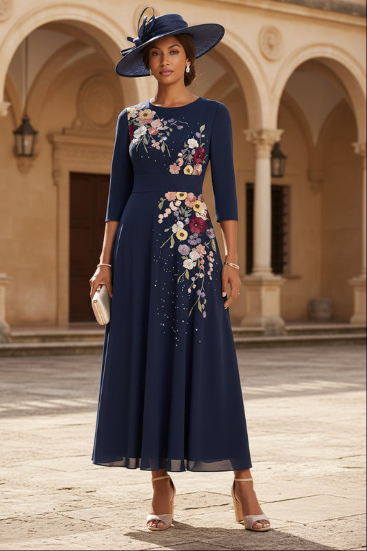 Scoop Chiffon Mother of the Bride Dresses