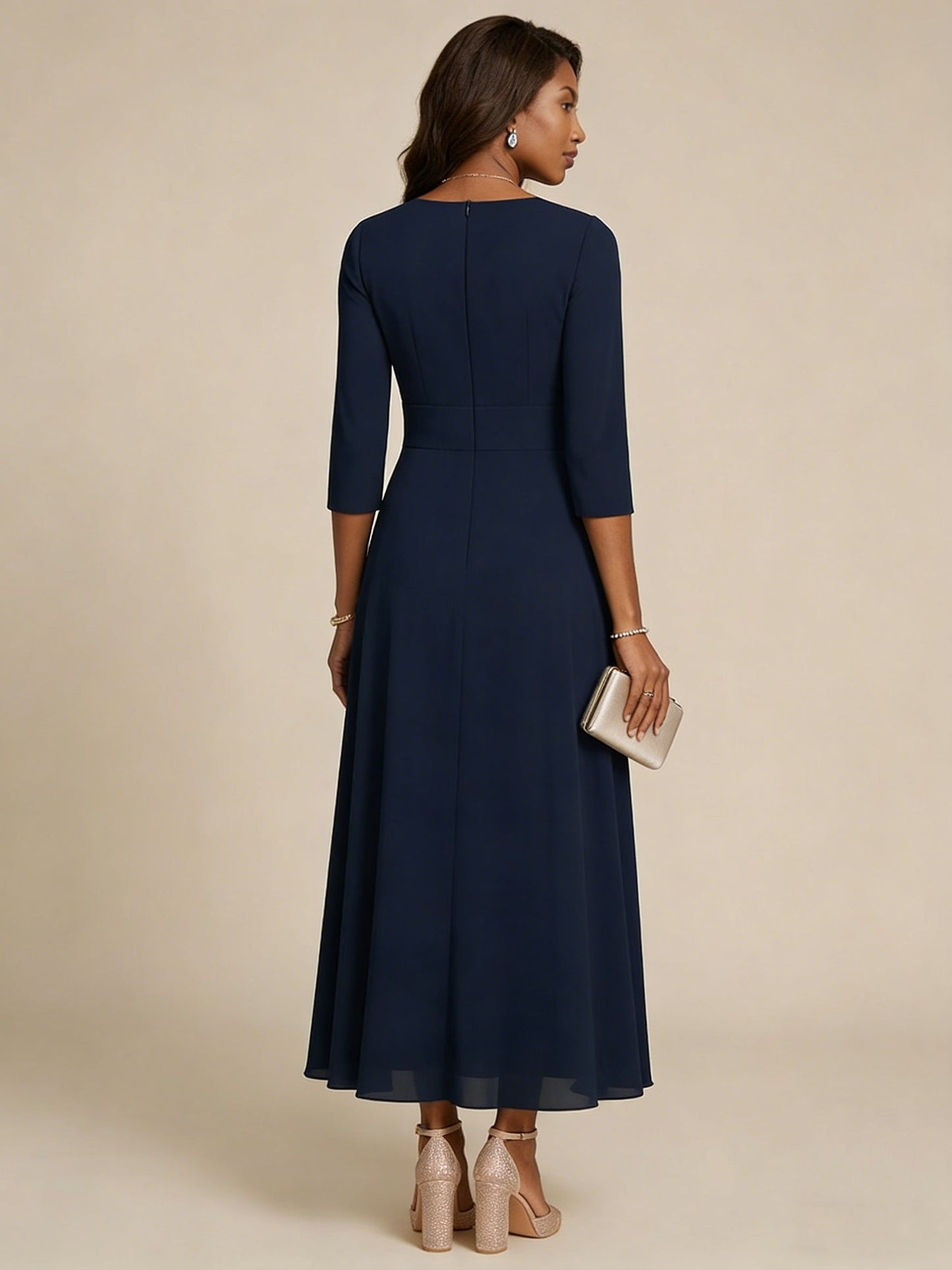 Scoop Chiffon Mother of the Bride Dresses