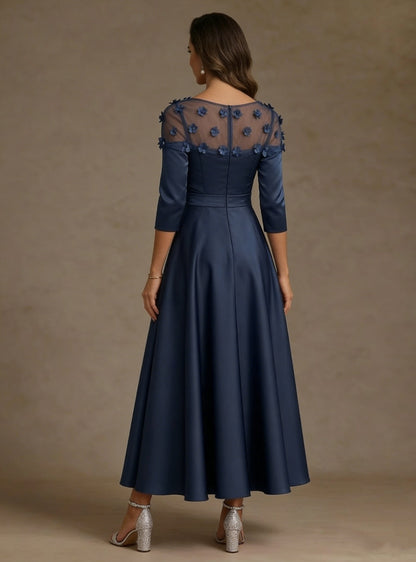 V-Neck Acetate Satin Mother of the Bride Dresses