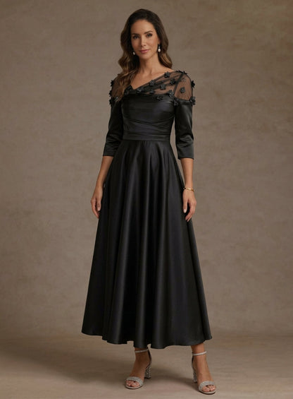 V-Neck Acetate Satin Mother of the Bride Dresses