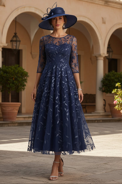Scoop Lace Sequins Mother of the Bride Dresses